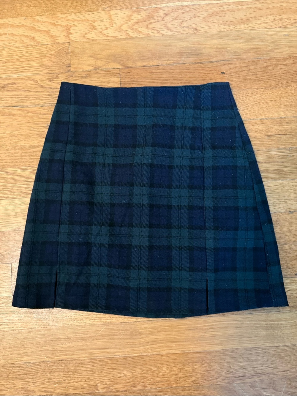 Brandy Melville Blue and Green Plaid Mini Skirt